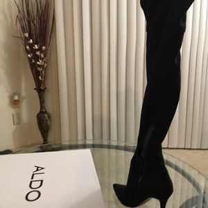 Worn once over the knee 6” heel Aldo boot.